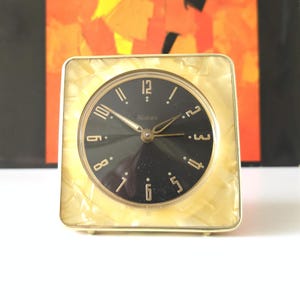 WESTCLOX, Mother of Pearl Mid Century Wind-Up Alarm Clock, made in Scotland