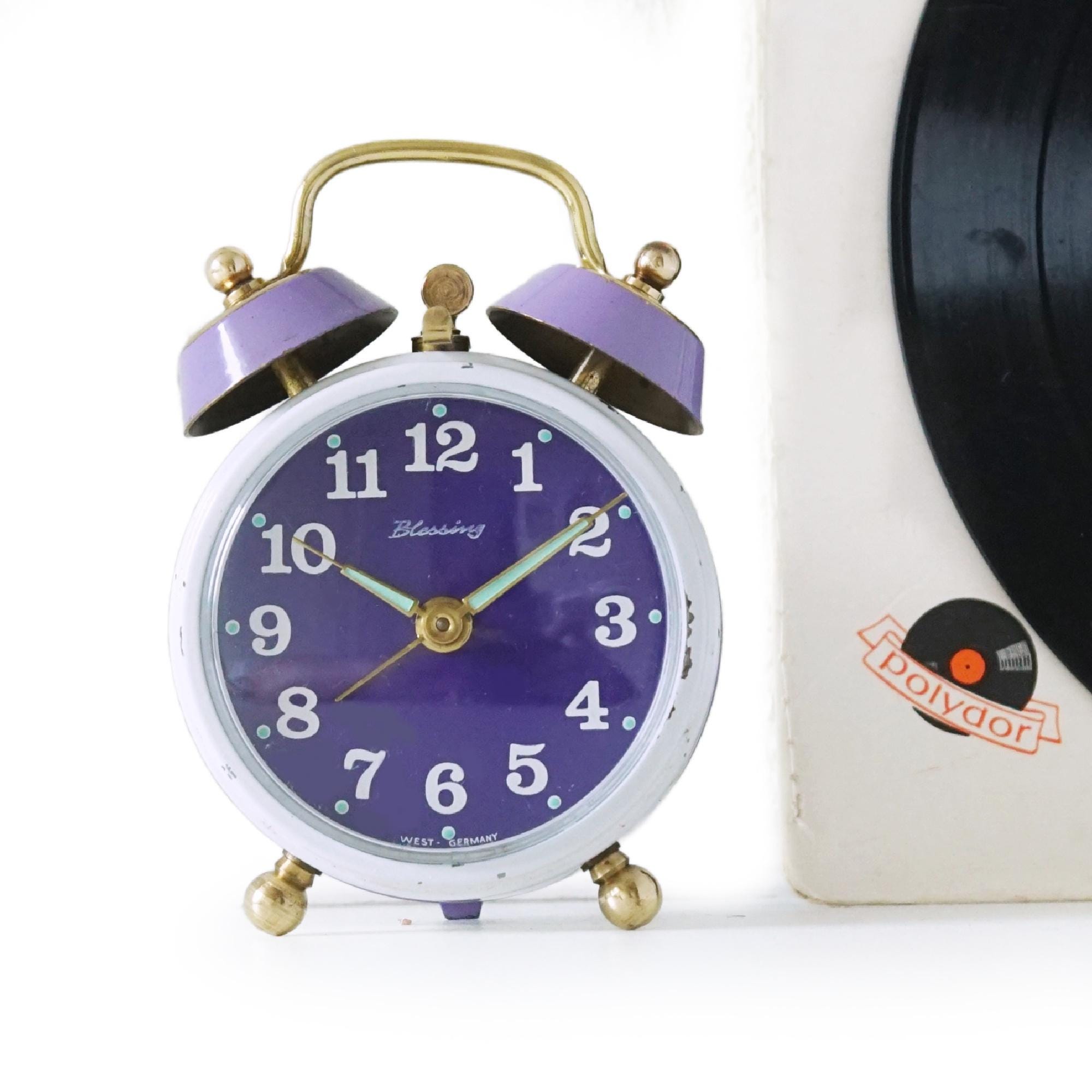 Blessing Purple & White Mid Century Alarm Clock L West Germany - Etsy