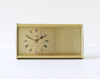 JUNGHANS Vintage Metal Table Clock / Desk Clock, with Photo Frame, made in Germany