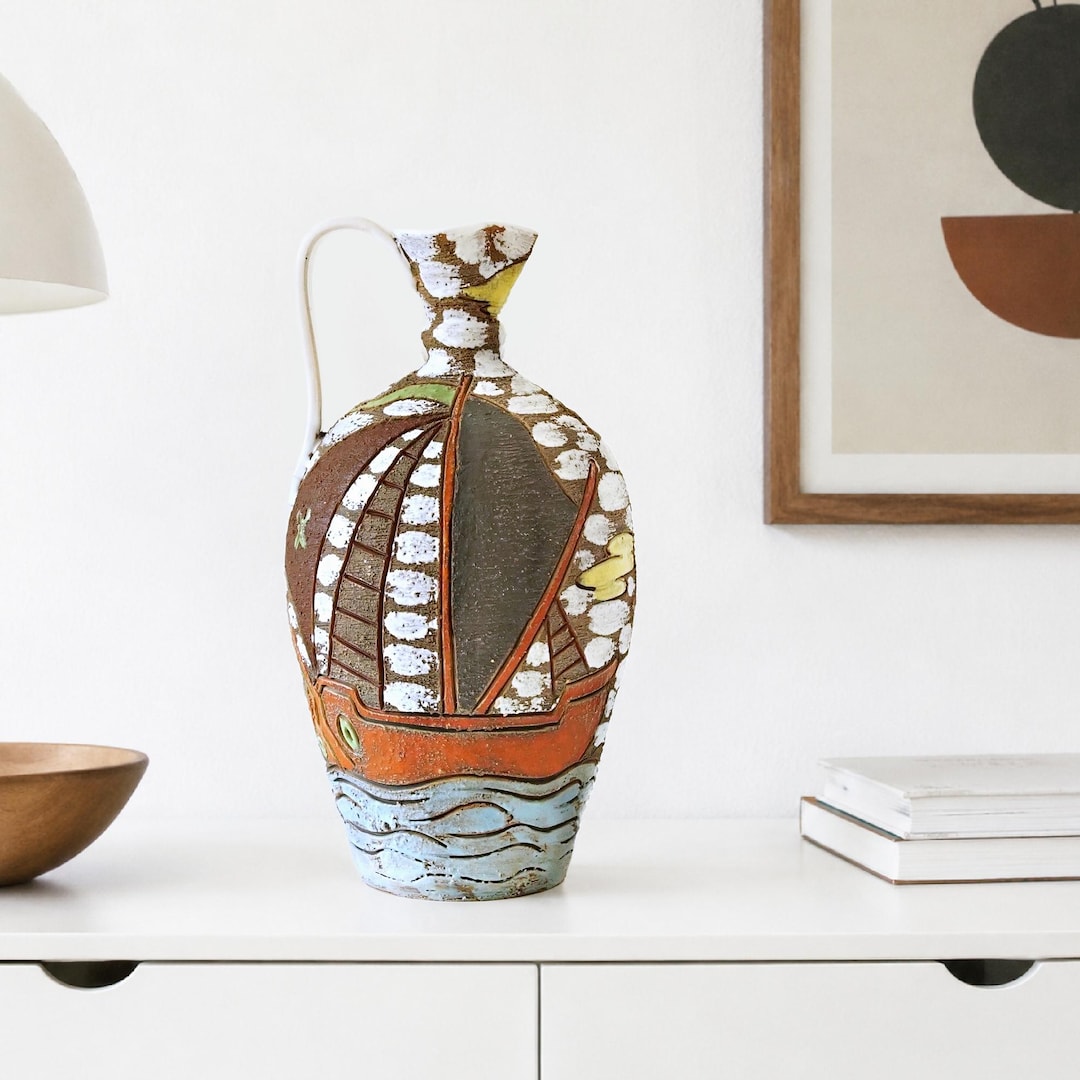Fratelli Fanciullacci Mid Century Vase • Large Italian Pottery