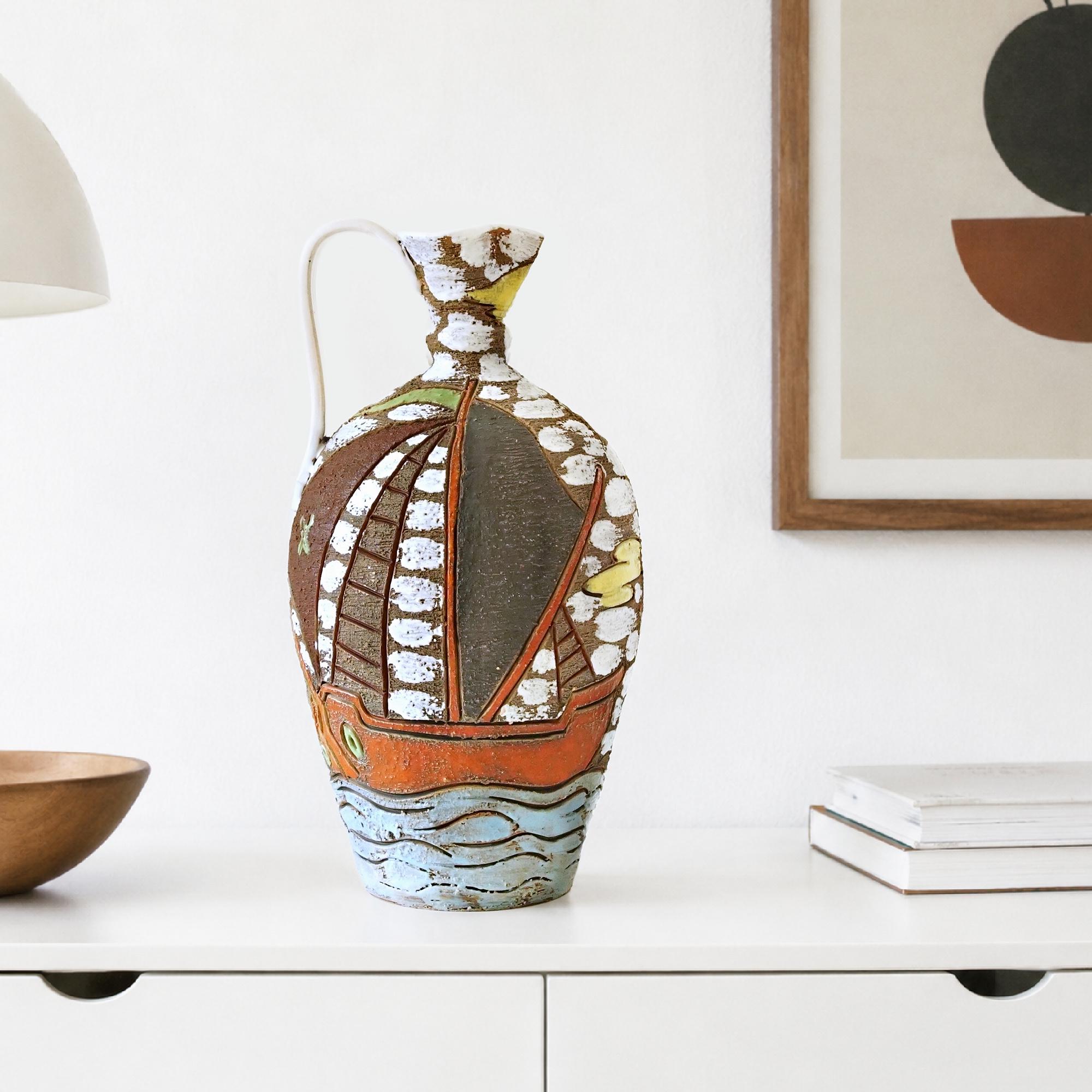 Fratelli Fanciullacci Mid Century Vase • Large Italian Pottery