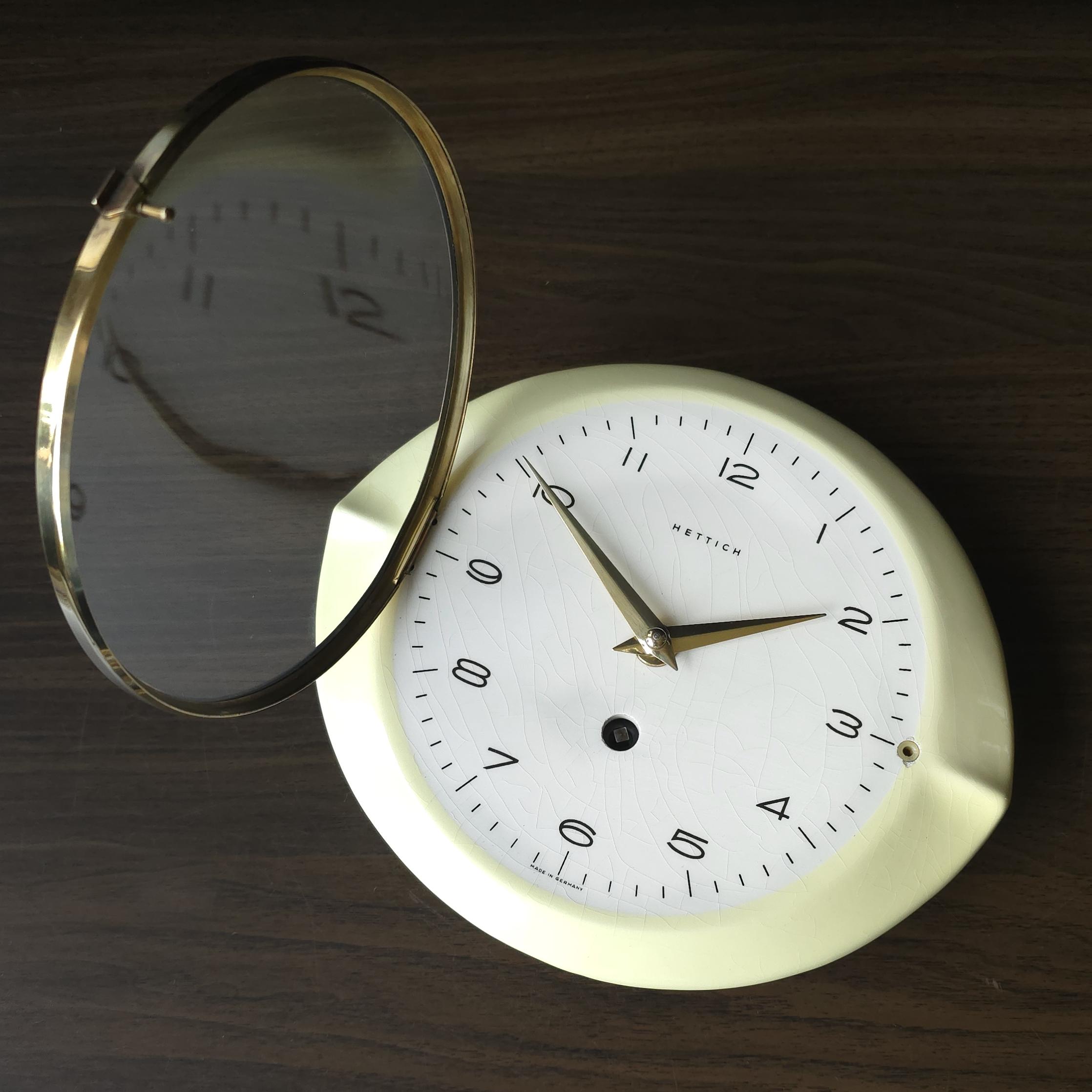 HETTICH, Yellow Mid Century Ceramic Wall Clock, West Germany - Etsy