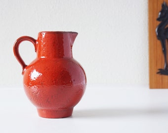 SCHEURICH, Red Mid Century Vase, West German Pottery