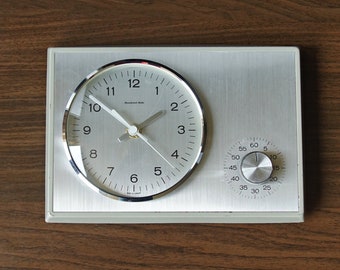 Metal Mid Century Wall Clock with Egg Timer, Germany