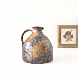 Vintage Mid-Century German Studio Pottery Vase – Brown & Copper Glaze – 1970s European Ceramic  – MCM Decor