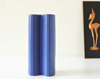 ASA Blue Vintage Vase, Abstract Shape, West German Pottery