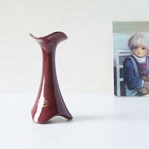 Burgundy Red Mid Century Vase by Velsen Keramiek, Dutch Pottery