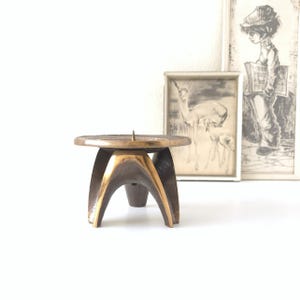 Vintage Dalbeck Brutalist Bronze Candleholder – 1970s Sculptural Design, Mid Century Modern Candlestand