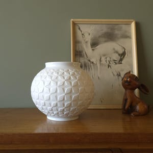 Vintage Edelstein Germany Ball Vase | Op Art Porcelain | Abstract Relief Decor | Mid-Century Modern