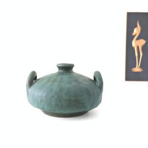 HARTWIG HEYNE / HOY Keramik Green Mid Century Vase,  West German Pottery