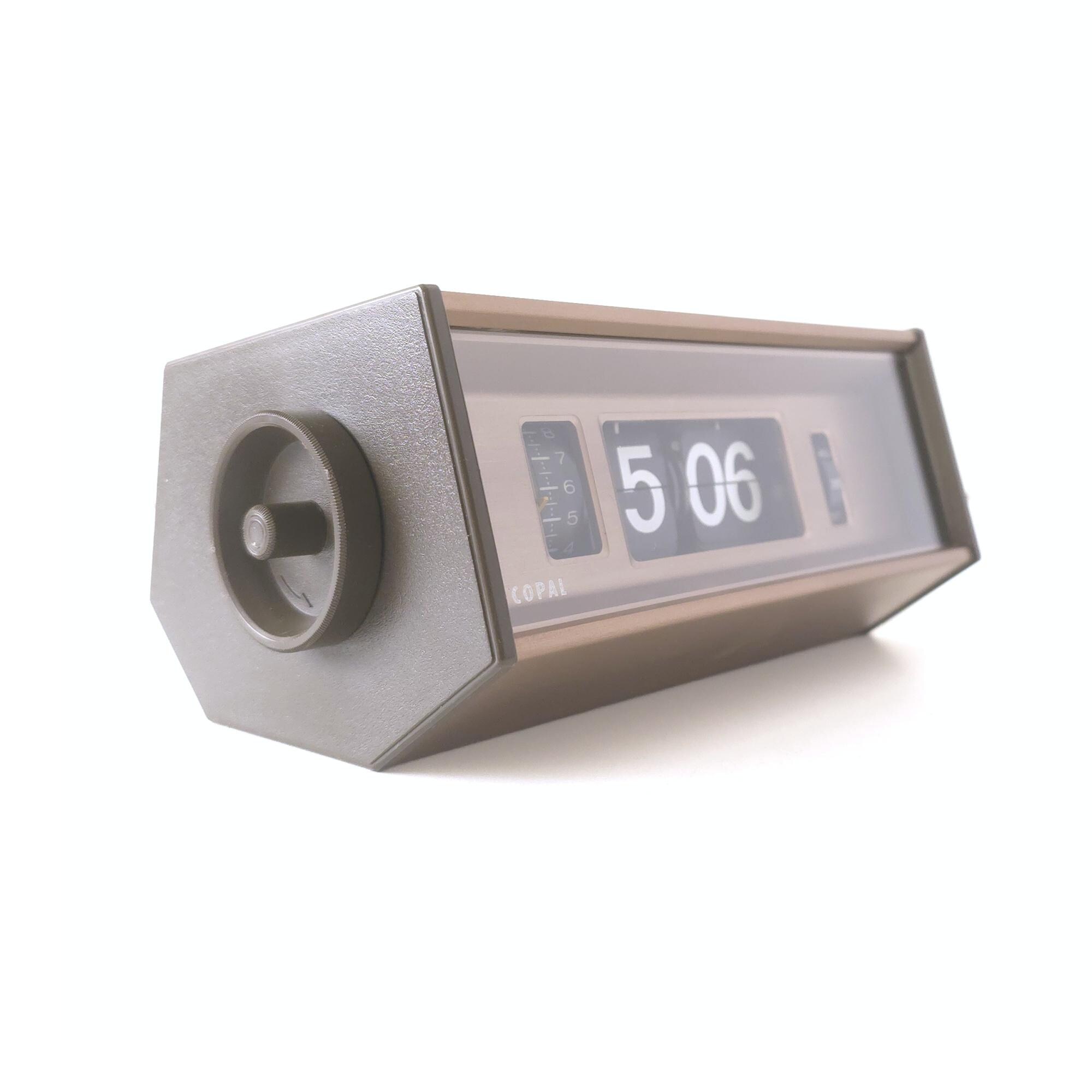 Copal Model 702 Flip Clock, Mid Century Modern L Bronze Aluminum