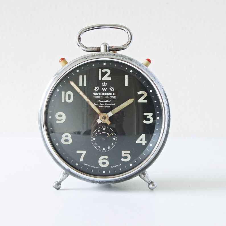 WEHRLE Mid Century Alarm Clock Three in One Made in Germany Etsy