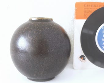 CERAMANO ウンブリア ブラウン ミッドセンチュリー ボール花瓶