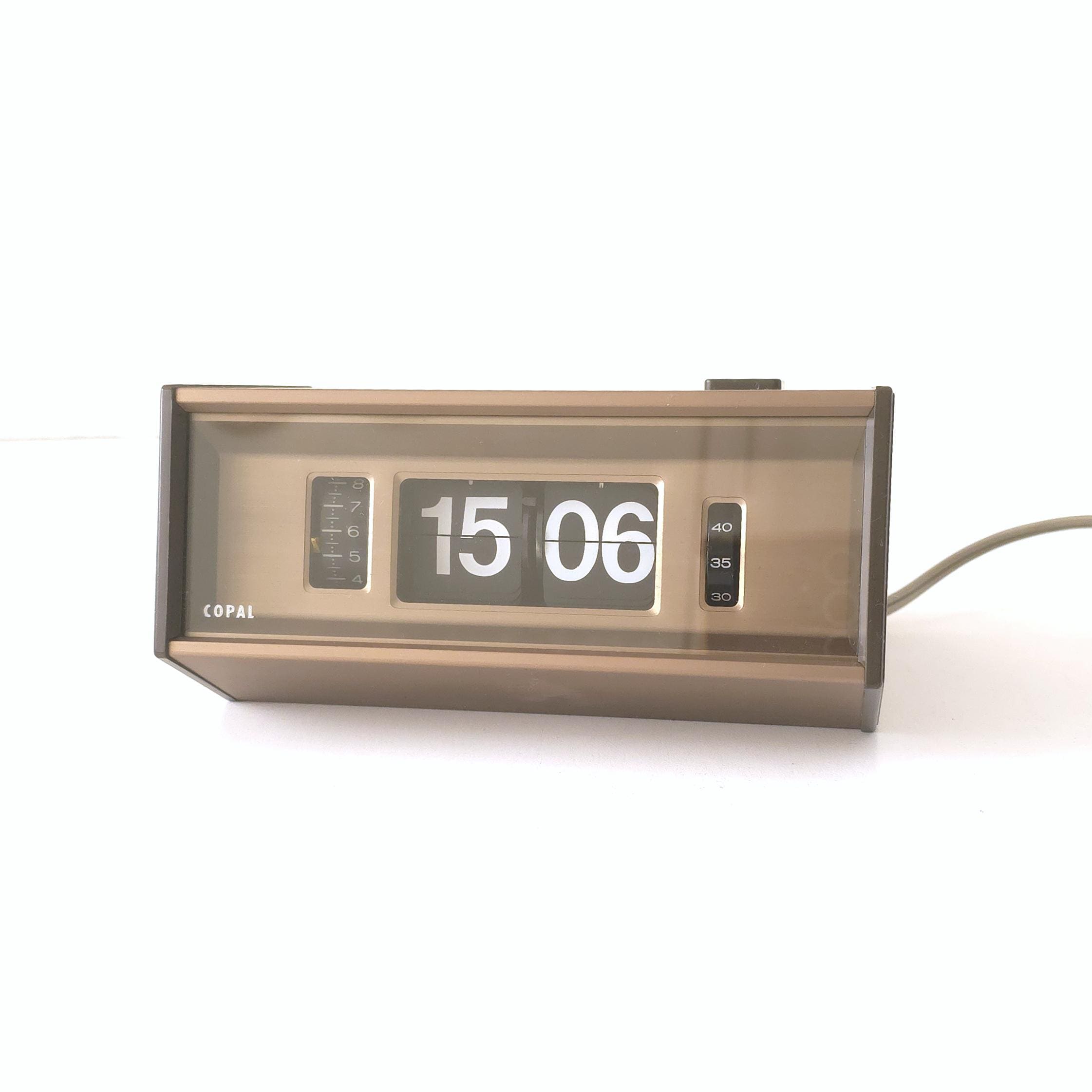 Copal Model 702 Flip Clock, Mid Century Modern L Bronze Aluminum