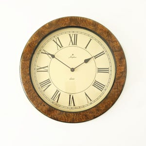 JUNGHANS XL Vintage Wall Clock, Wood Look, made in Holland