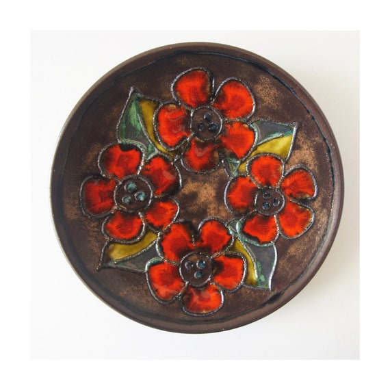 最新モデル Century Mid RUSCHA Fat Decor Floral Red Plate, Wall Lava 工芸品