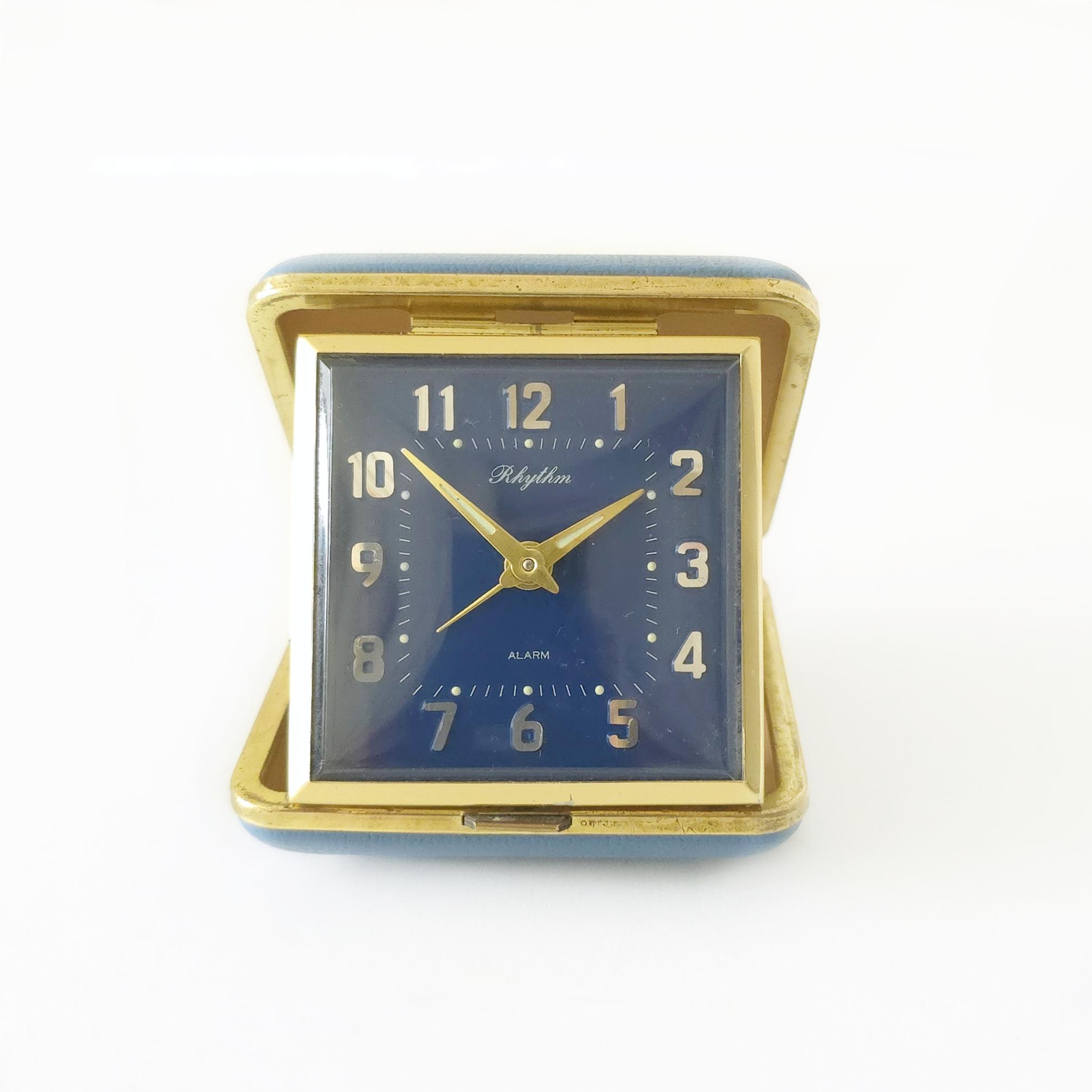 RHYTHM Blue Mid Century Travel Alarm Clock, Japan - Etsy