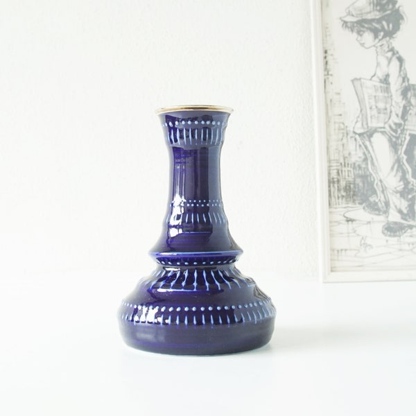 KPM Blue Porcelain Mid Century Vase, Echt Cobalt  Bavaria, Germany