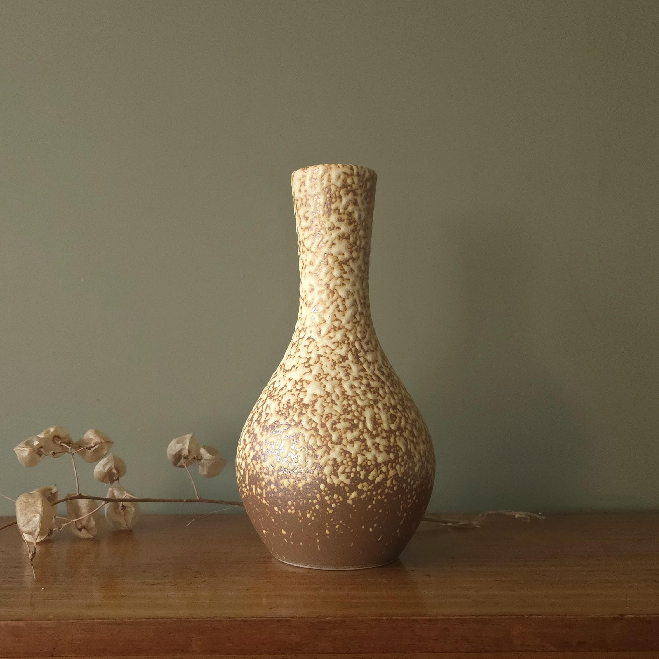 Dumler & Breiden, Caramel Mid-century Vase L West German Pottery