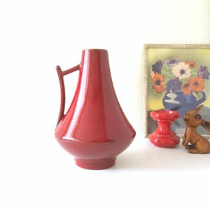 STEIN Keramik Large Red Vintage Vase | Mid Century West German Pottery  | 1970s Ceramic Vase