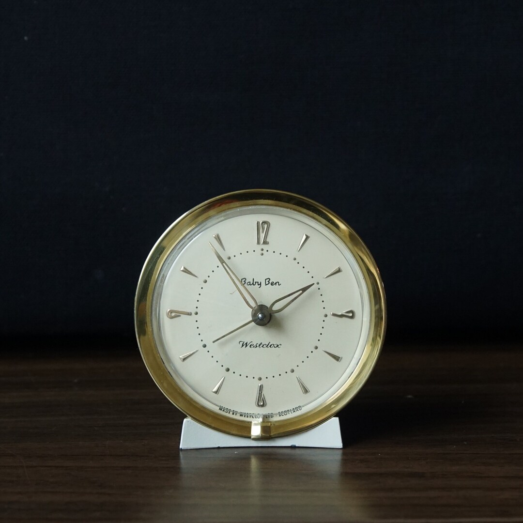 WESTCLOX White Mid Century Baby Ben Alarm Clock, Made in Scotland