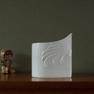 AK KAISER Mid Century Porcelain Vase, Relief decor, Germany
