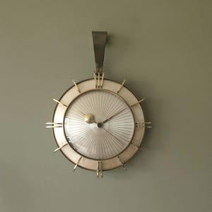 Vintage Brass Wall Clock | 60s German Design |  Sunburst Dial l Mid Century Modern Clock