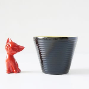Mid Century Planter – Black and Yellow Glaze – 50s West German Pottery – Flower Pot