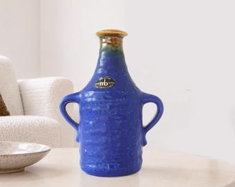ハンドメイドスタジオ陶器の花瓶、ブロンズブラウンブルー釉、WGP