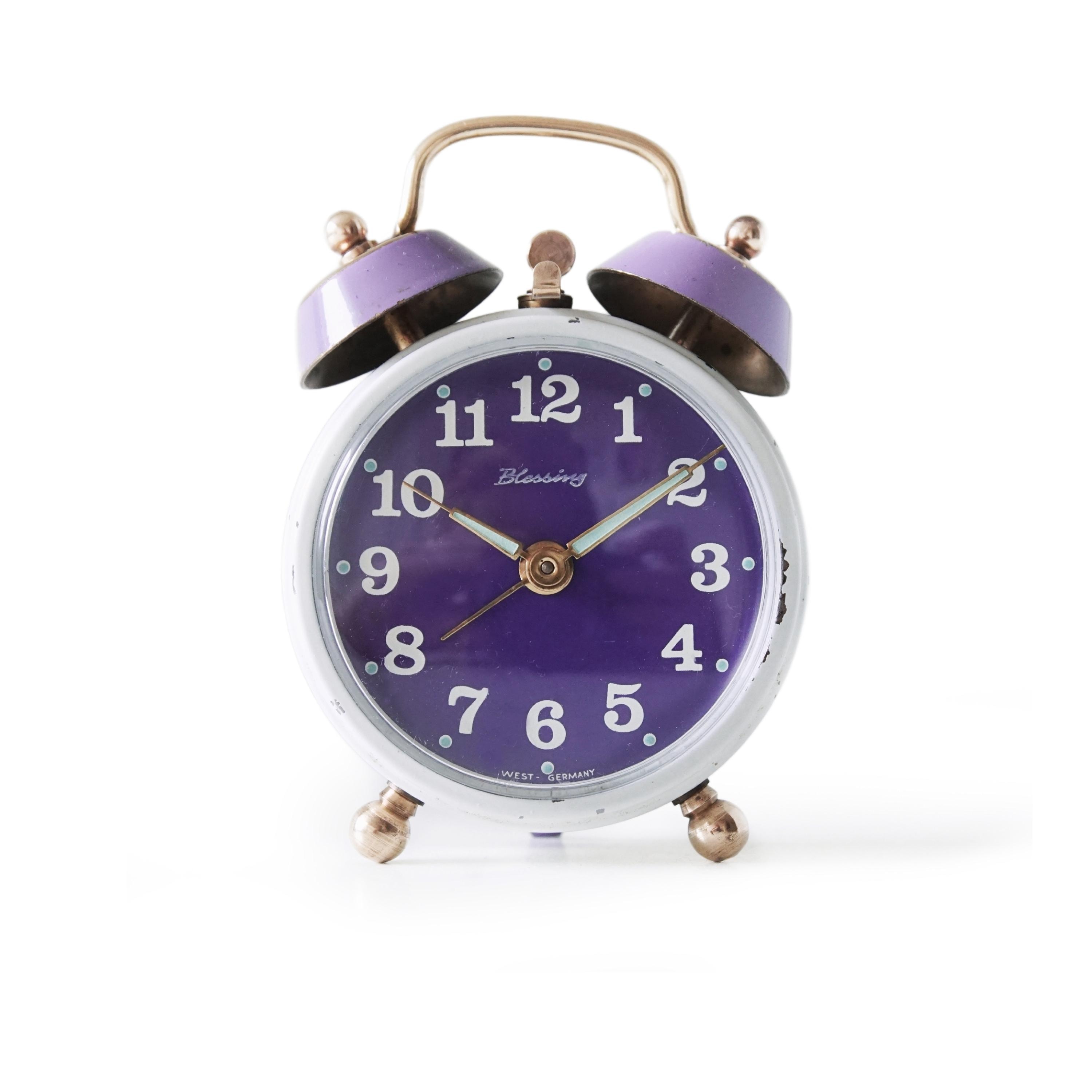 Blessing Purple & White Mid Century Alarm Clock L West Germany - Etsy