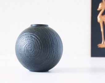 ROSENTHAL, Black Mid Century Porcelain Vase "Porcelain Noire", Germany