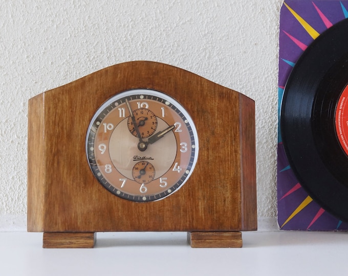 Art Deco Wind up Alarm Clock Wood by Würthner Germany Etsy