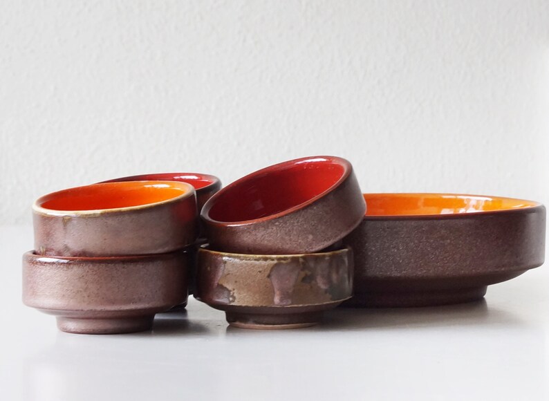 orangebronze Holland by Jan van Erp Mid Century bowl set