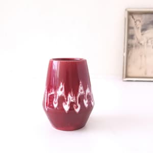 FOHR Keramik Fat Lava Vase l Small Burgundy Red Mid Century Pottery