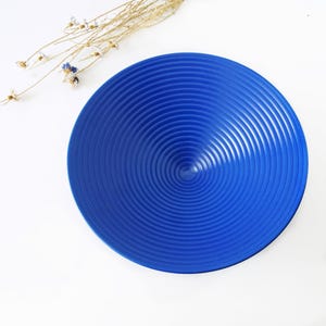 Large Blue Vintage Bowl | 80s West German Pottery Dish | Relief Decor Ceramic | Modernsit Decorative Centerpiece