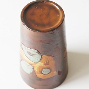POTTERS Keramiek, Brown Mid Century Vase, Fish decor, Dutch Studio Pottery image 6