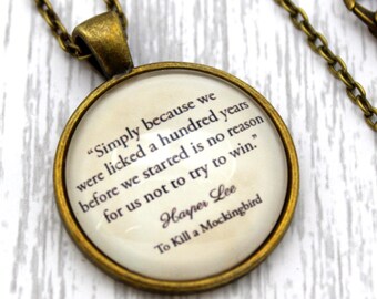To Kill A Mockingbird Harper Lee Quote Necklace or Keychain Keyring. /'One Does Not Love Breathing/'