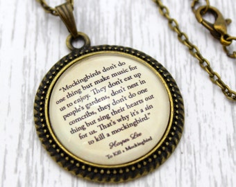 To Kill A Mockingbird Harper Lee Quote Necklace or Keychain Keyring. /'One Does Not Love Breathing/'