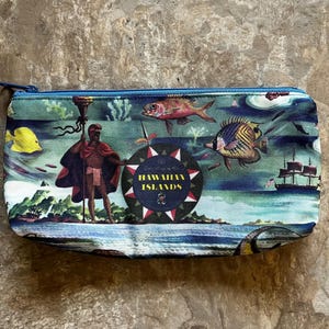 Vintage Hawaii Map Zippered Pouch