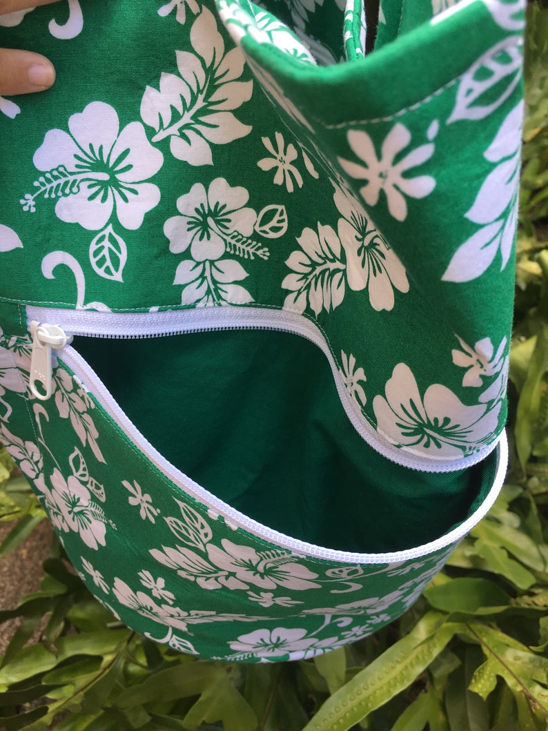 Tropical Green Washable Tote Shopping Bag