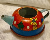 Vintage 1947 Rare Ohio Art Tin Litho Art Toy Teapot quot Winter Wonderland quot Edition