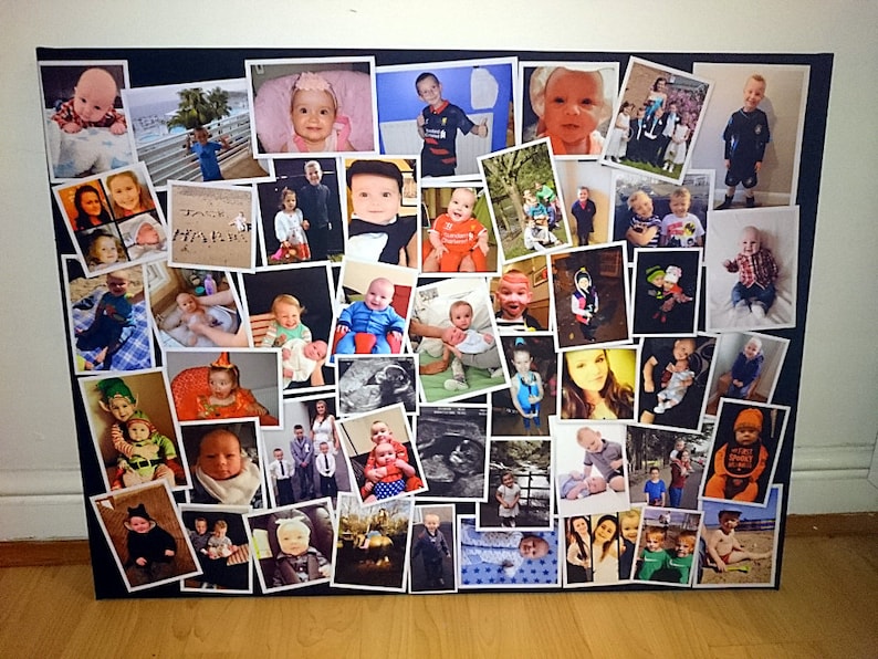 Scattered MultiPhoto Collage Canvas Etsy