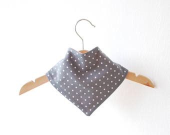 Scarf - grey white and pink dots