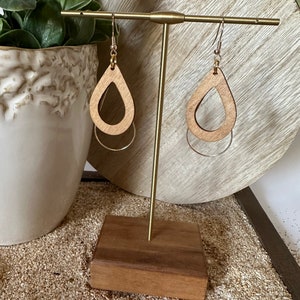 Wood Earrings, Brown Wood Earrings, Earrings for Women, Lightweight Earrings, Boho Earrings, Bohemia Earrings, Hawaiian Earrings