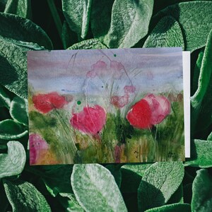 Poppy Painting Original Watercolor, Watercolor Floral Painting, Watercolor Painting Flowers, Aquarelle Original Meadow Painting Of Poppies