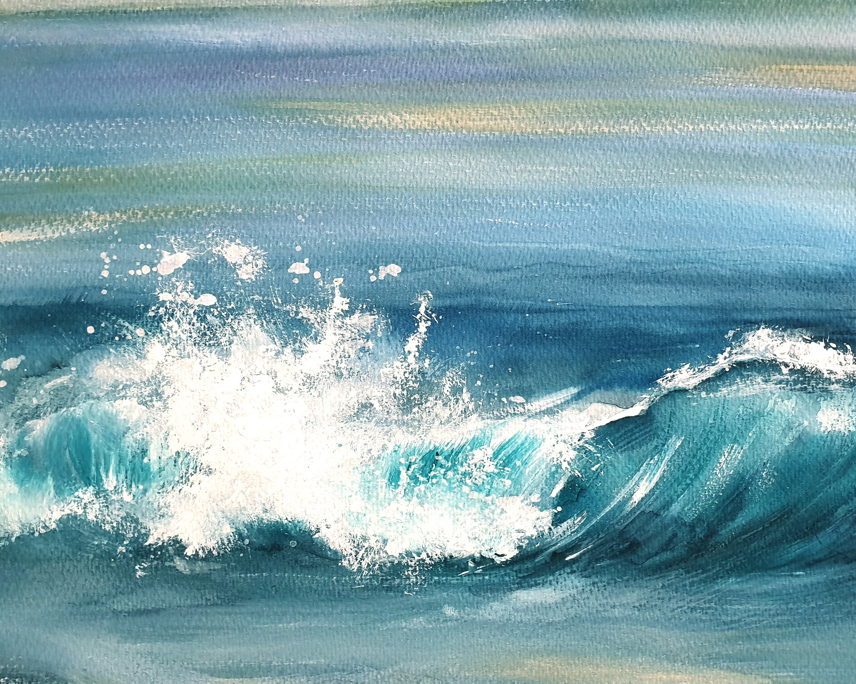 Seascape Original Acrylic Painting Ocean Sunrise Vertical Etsy