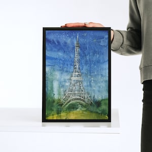 Abstract Eiffel Tower Original Art, Aquarelle Original Painting, Eiffel Tower Painting, Paris Watercolor Painting, Eiffel Tower Artwork