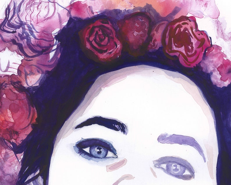 Gemälde von Frau mit Blumen auf dem Kopf original - Etsy.de
