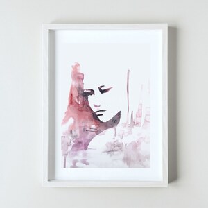 Aquarelle Painting Abstract Portrait, Watercolor Original Painting Face Abstract Art, Figurative Art Watercolor Female Face Painting