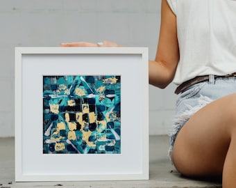 Modern Jewish Wall Art: Star of David Print Israeli Judaica Painting